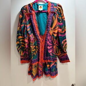 FARM Rio Leopard Foliage mini dress